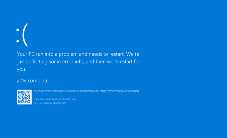 Blue Screen, Microsoft Windows, Blue Screen issue of death,